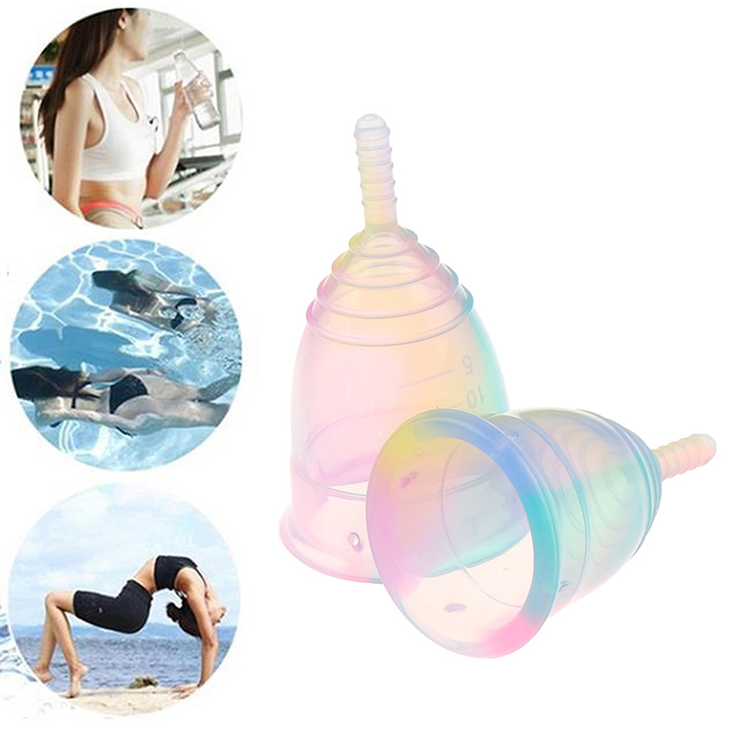 Menstrual Cup Silicone - * ポータブル月経カップ シリコン製漏れ防止女性用月経カップ 収納ケース付き 女性用衛生用品