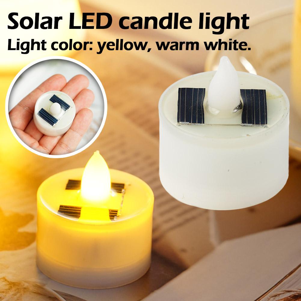Beeswax Wrap Reusable - 新しいソーラーキャンドルフレームレス LED ティーライトフリッカーキャンドル暖かい光黄色光防水偽キャンドル屋外庭庭