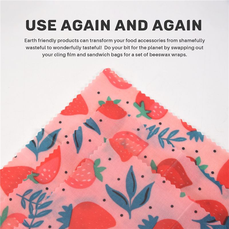 A01F-1セット 再利用可能な蜜蝋クロスラップ 食品保存袋 - Beeswax Wrap Reusable のレビューと価格