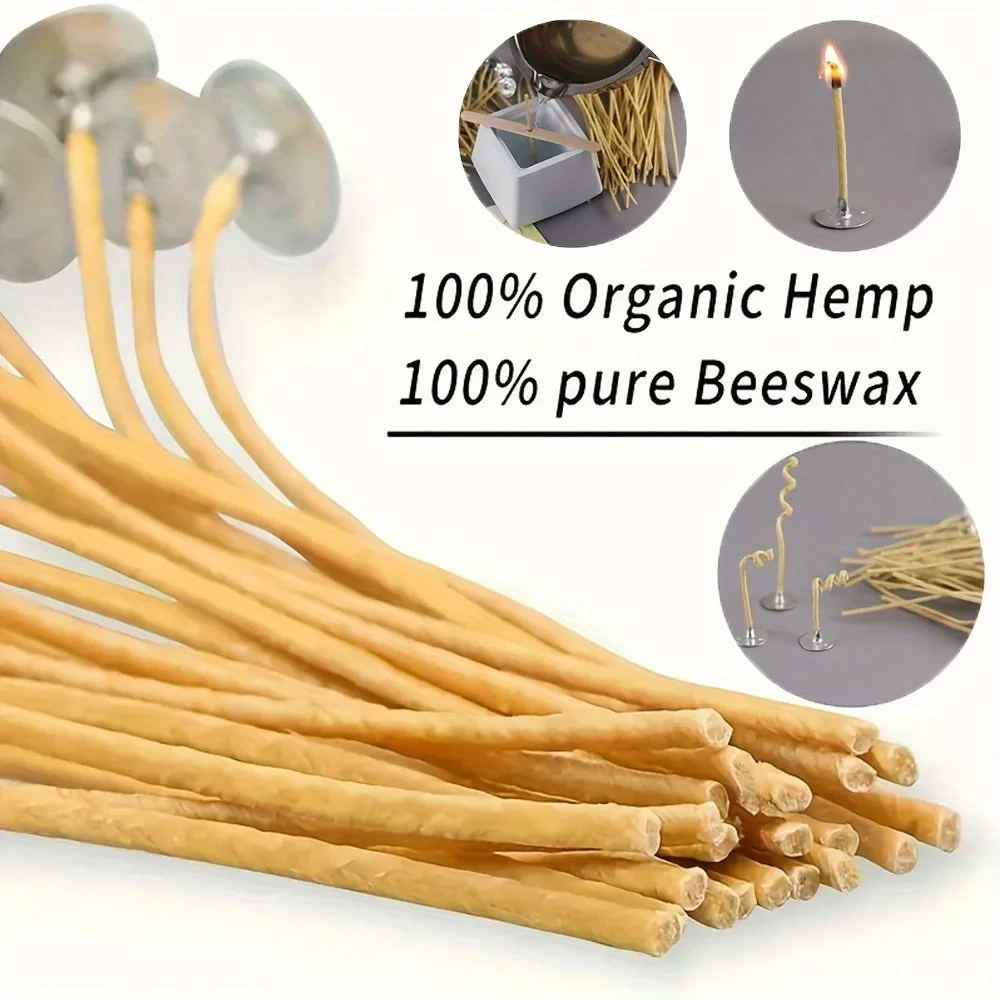 キャンドル芯 50 個 8 インチ麻キャンドル芯有機蜜蝋キャ - Beeswax Wrap Reusable のレビューと価格