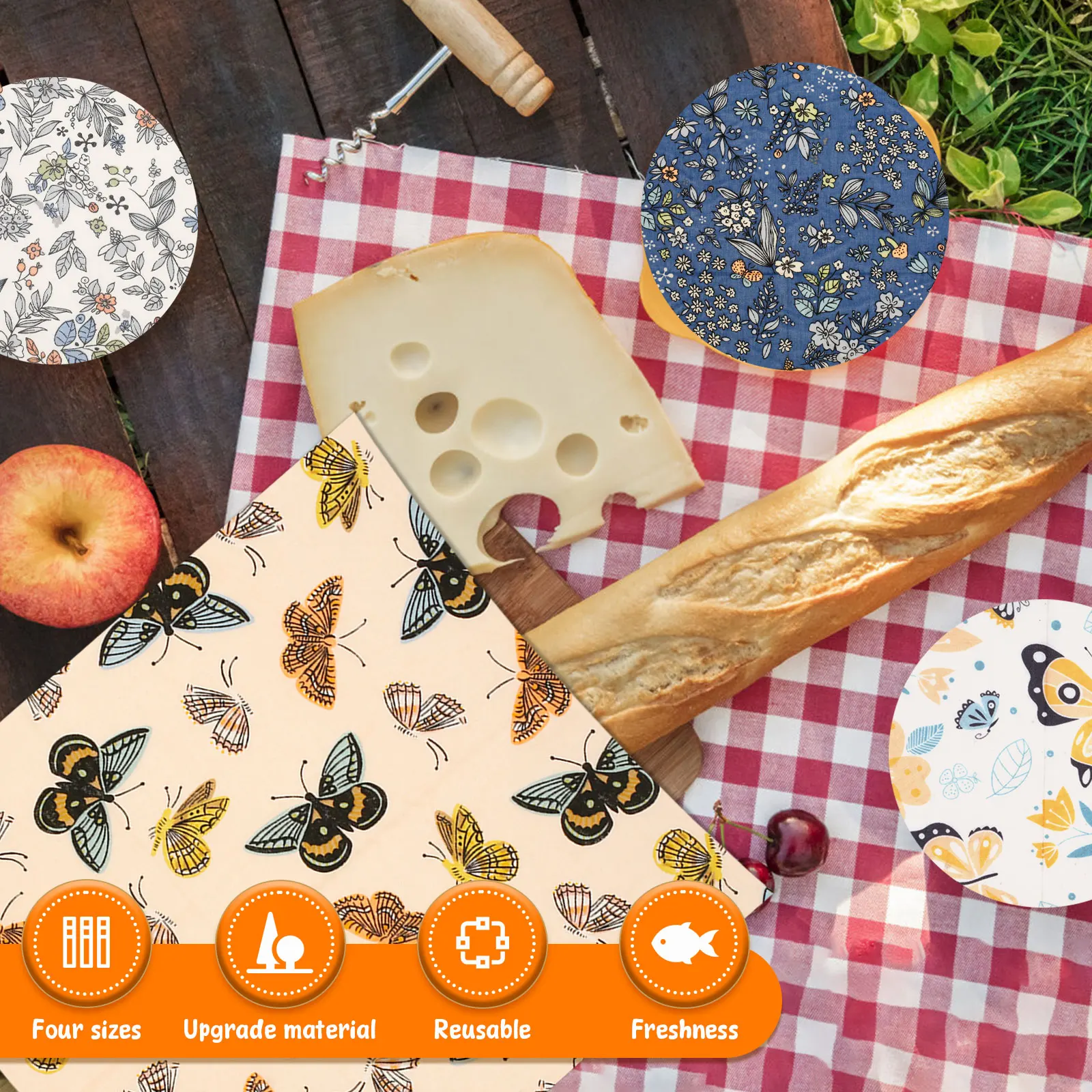11 個の蜜蝋食品ラップセット再利用可能な環境に優しいオーガ - Beeswax Wrap Reusable のレビューと価格