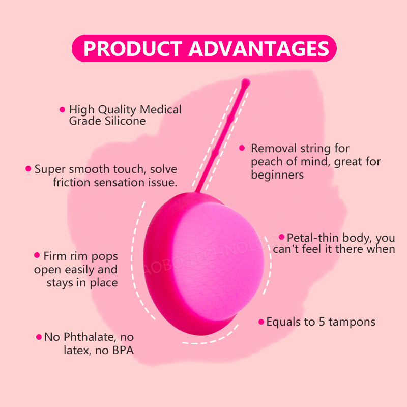 女性用月経ディスク、コード付き、再利用可能な医療用シリコンデ - Menstrual Cup Silicone のレビューと価格