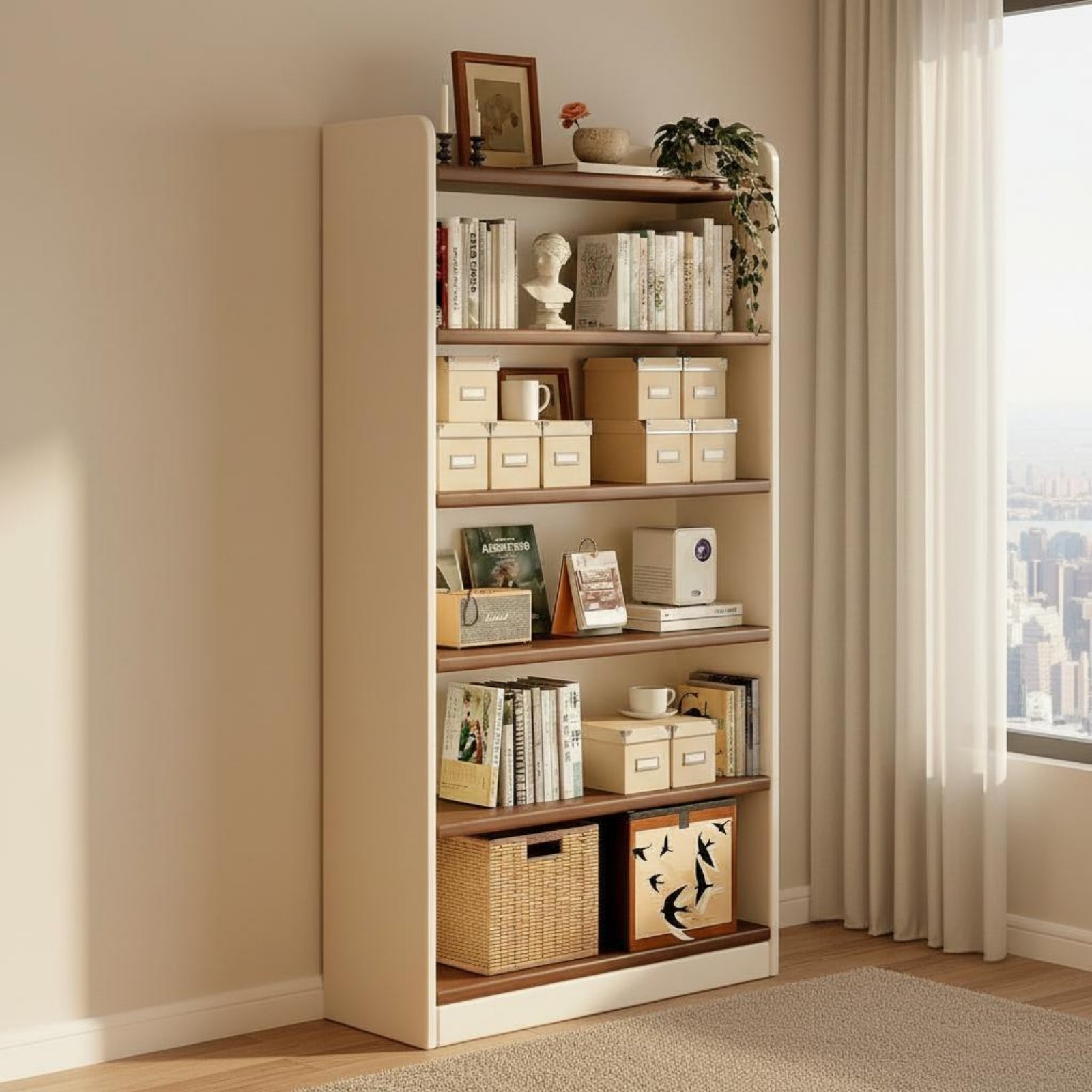 多層式ブックオーガナイザー 大容量木製ブックオーガナイザー  - Sustainable Living Usa のレビューと価格