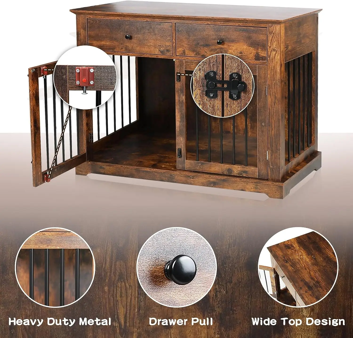 モダンな室内犬小屋、新しい機能的なMDFペットケージ、花柄、 - Sustainable Living Usa のレビューと価格