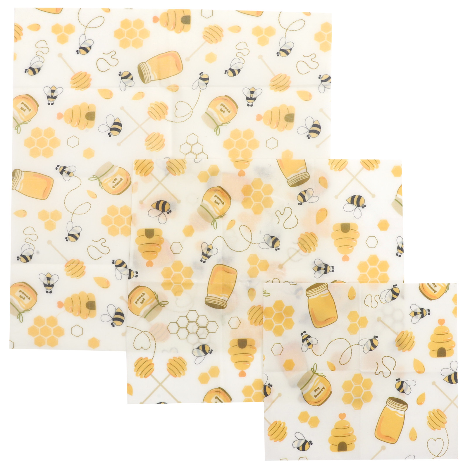 3枚組 蜜蝋フードラップ 再利用可能 ピクニック キッチン  - Beeswax Wrap Reusable のレビューと価格