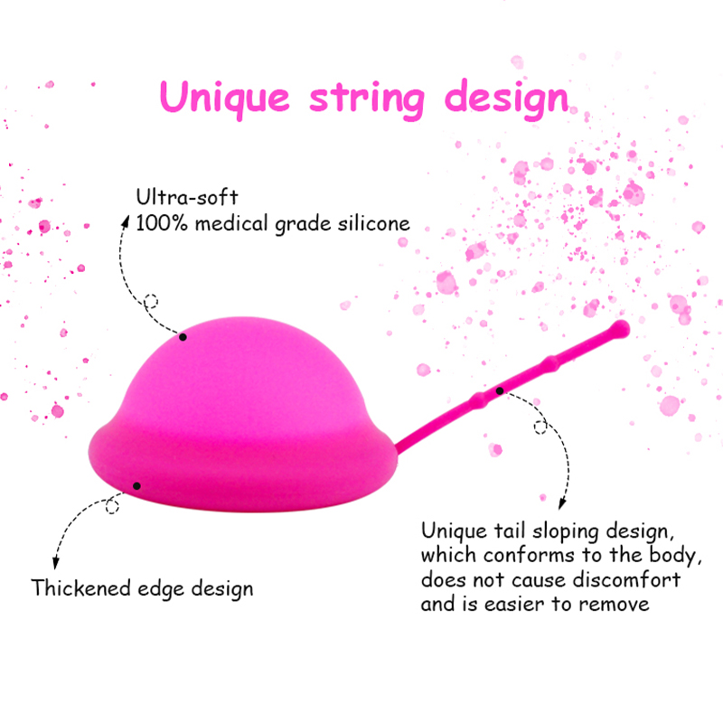 女性月経ディスク除去ストリング付き再利用可能な医療グレードの - Menstrual Cup Silicone のレビューと価格