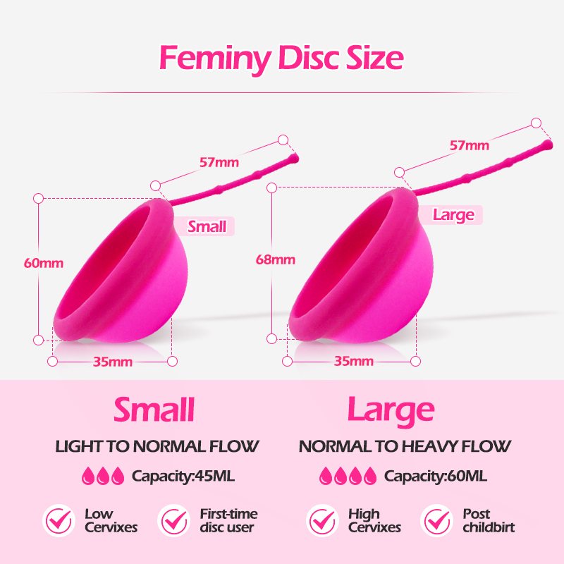 女性月経ディスク除去ストリング付き再利用可能な医療グレードの - Menstrual Cup Silicone のレビューと価格