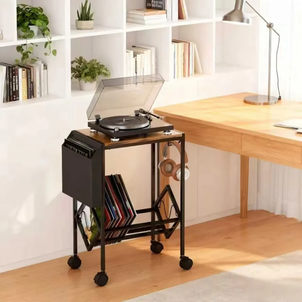 モダンスタイルの非折りたたみ式光沢仕上げ二段CDビニールレコ - Sustainable Living Usa のレビューと価格