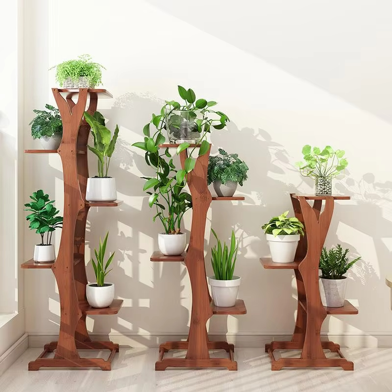 竹製プラントスタンド モダンスタイル リビングルーム フラワ - Sustainable Living Usa のレビューと価格